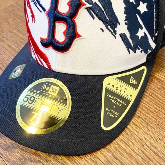 NEW ERA MENS BOSTON RED SOX 59FIFTY LOW PROFILE 4TH OF JULY 22 FITTED HAT 60.6cm - Picture 3 of 12